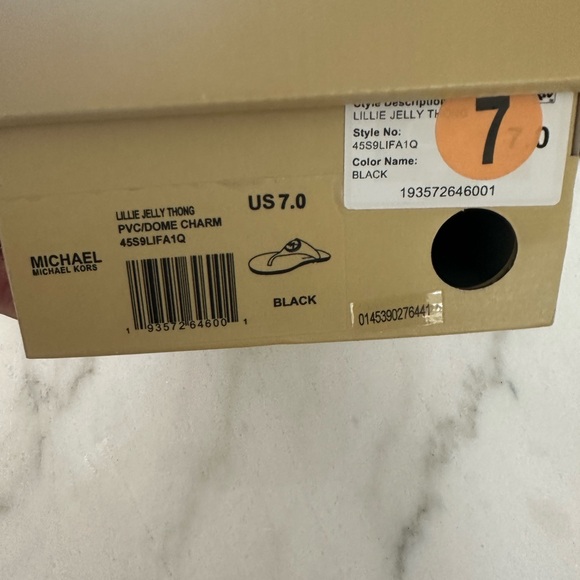 Michael Kors “Lillie” Black and Gold Jelly Thong Sandals in Size 7 - Picture 4 of 5